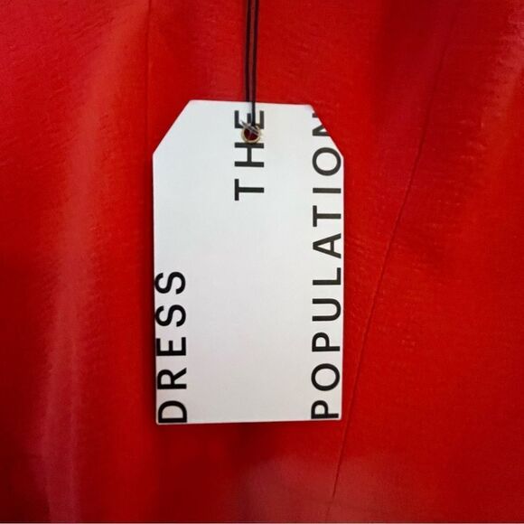 Dress The Population Sandro Mermaid Gown With Slit in Large Poppy Red, NWT - Picture 14 of 14